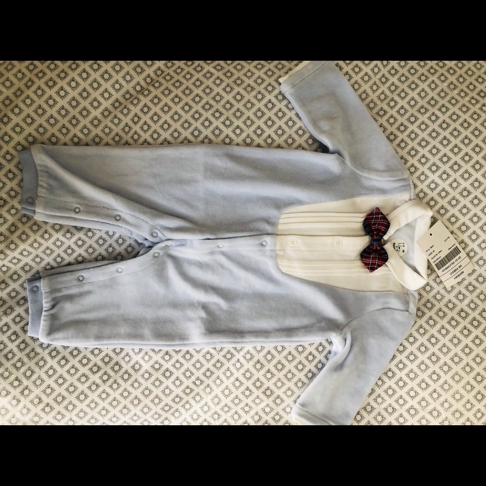 Bow tie, Velour bodysuit.